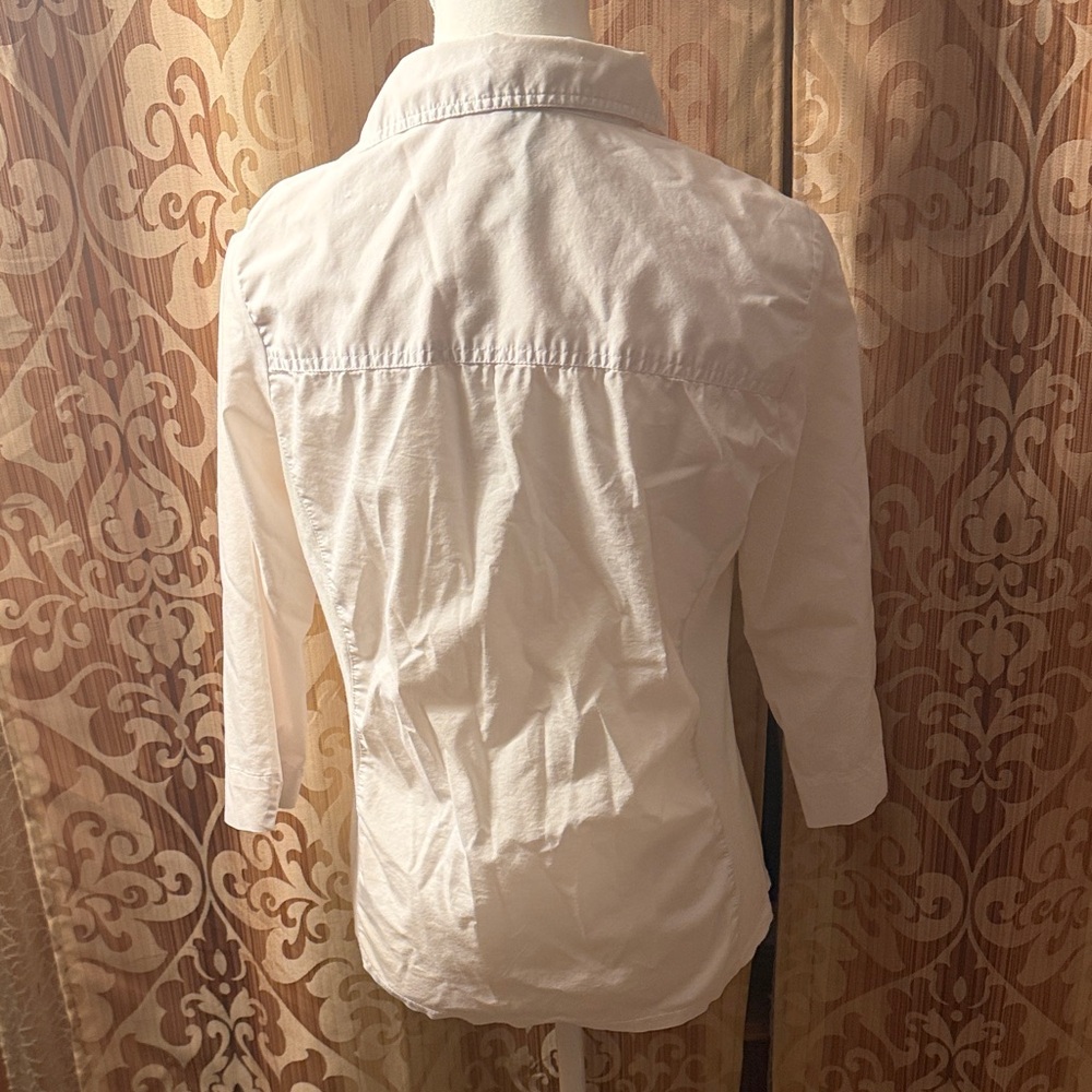 Women's White Button Down Shirt - Picture 2 of 5